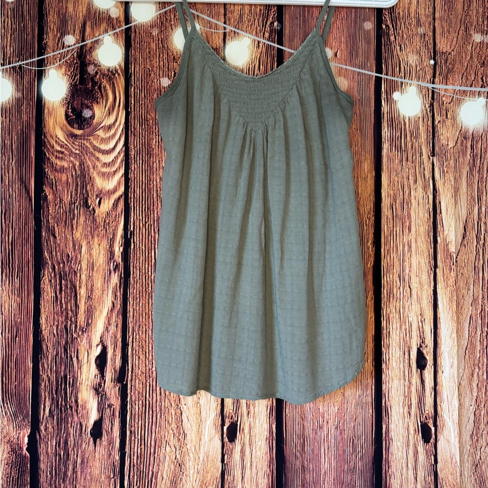 Gentle Fawn Olive Green Gauzy Spaghetti Strap Cami